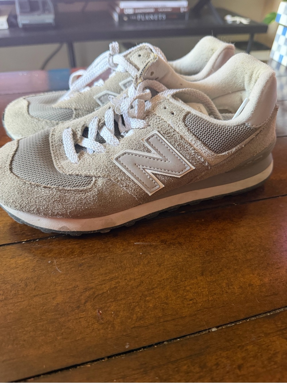 New Balance Beige/Tan Women's Suede Mesh Sneakers